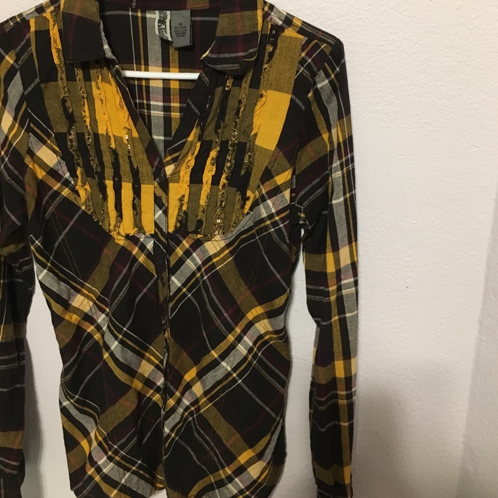 BKE M Tab sleeved western like button down